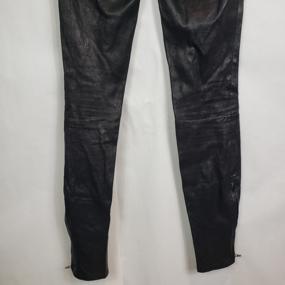 J Brand lambskin skinny pants with ankle zip - Picture 8 of 11